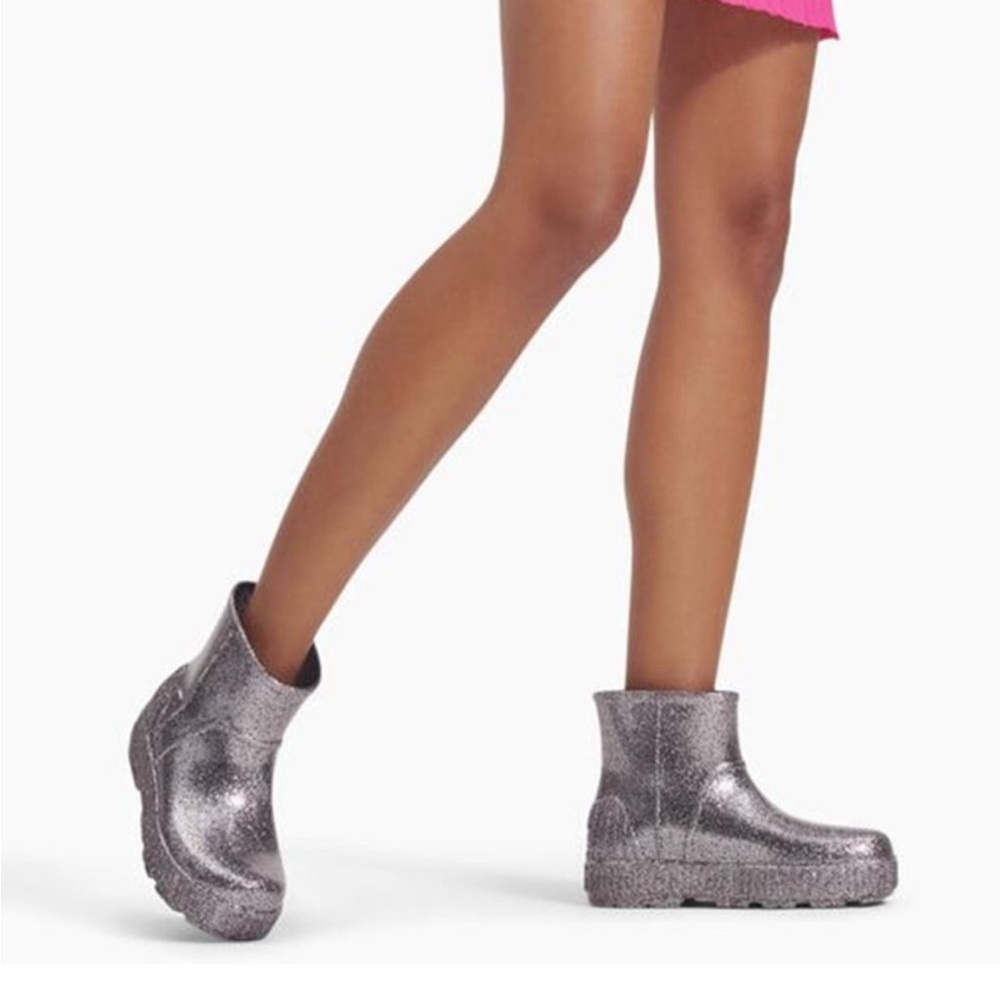 NWT UGG Drizlita Glitter Gray Rain Boots, size 6 - Picture 2 of 15